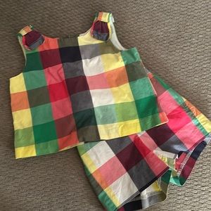 Janie and Jack plaid short set